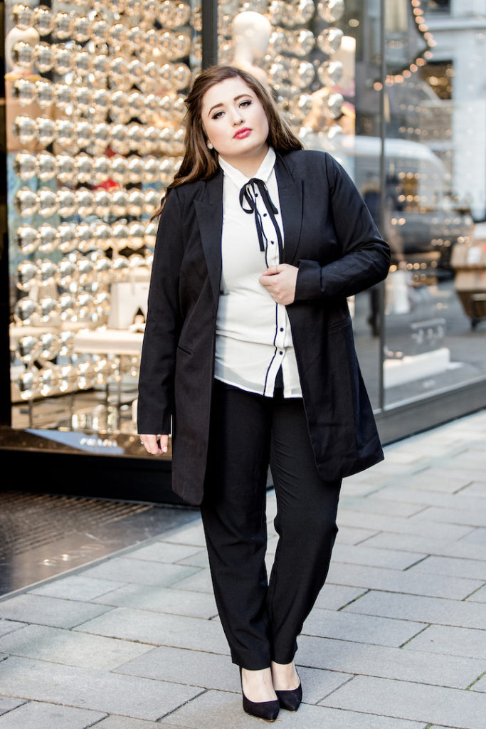 Plussize Business Outfit Black white SchönWild Große Größe Outfit Inspiration für das Büro